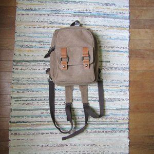Tan Mini Canvas Backpack